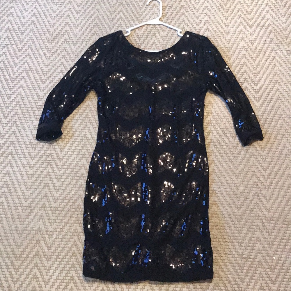 Black sequin chevron dress CHARLOTTE RUSSE